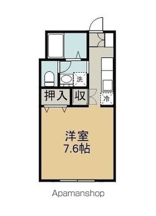 キュウブＯＮＤＡⅡ[1K/26.4m2]の間取図