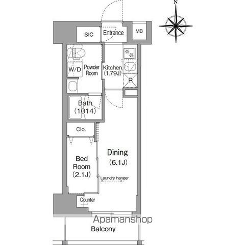 【新宿区下落合のマンションの間取り】