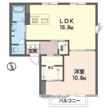 ヴィラ橋本　Ａ・Ｂ棟[1LDK/65.31m2]の間取図