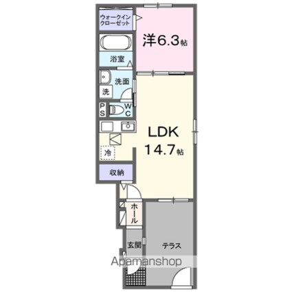 スピカ[1LDK/50.04m2]の間取図