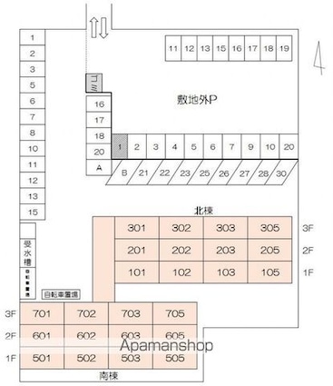 サンヴェール木太　北棟[2LDK/67.32m2]の配置図