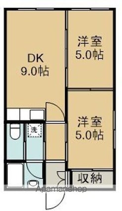 ラ・クールウィン[2DK/42.63m2]の間取図