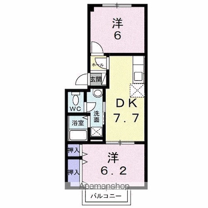 サニーパークⅠ[2DK/45.09m2]の間取図