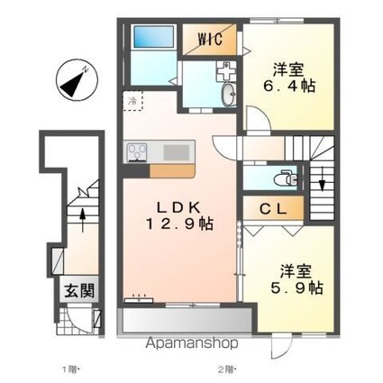 ＬＵＸＥ　ｔｒｅｓ[2LDK/61.1m2]の間取図