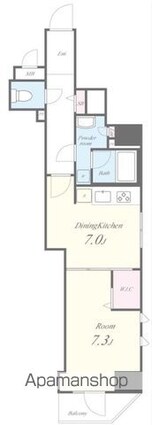 ＲＹＯＧＯＫＵ　ＳＴＡＴＩＯＮ　ＲＥＳＩＤＥＮＣＥ[1DK/40.44m2]の間取図