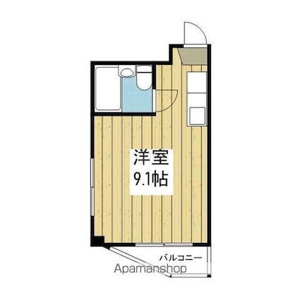 ピカデリーサーカス緑町[1R/19.2m2]の間取図