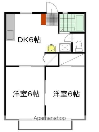 パナハイツ川崎　Ａ棟[2DK/40.92m2]の間取図