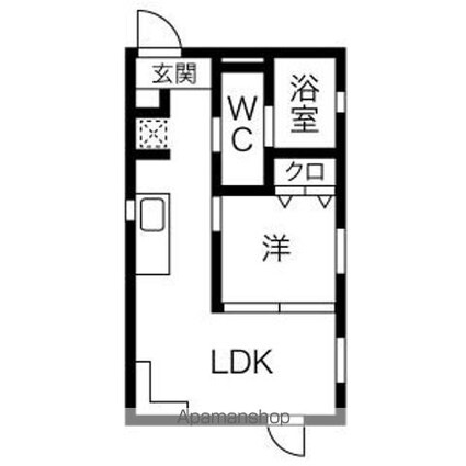 愛知県名古屋市中川区福住町[1LDK/26.4m2]の間取図
