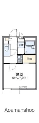 レオパレスカーサ　ソレアード[1K/20.63m2]の間取図