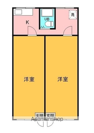 三豊市詫間町２Ｋアパート[2K/34.79m2]の間取図