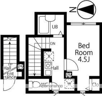 リブタス中野江原町[1K/19.77m2]の間取図