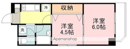 パンビアル西公園ビル[2K/30.6m2]の間取図
