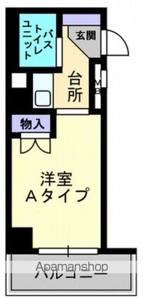 香川県高松市桜町１丁目[1R/20.79m2]の間取図