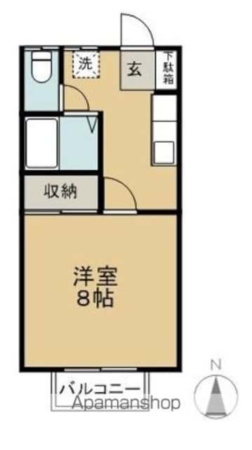 コーポ萩[1K/26m2]の間取図