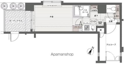 東京都杉並区松ノ木３丁目[1K/21.04m2]の間取図