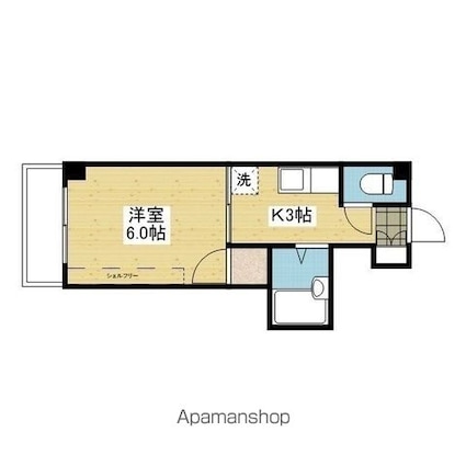メゾン村上[1K/21m2]の間取図