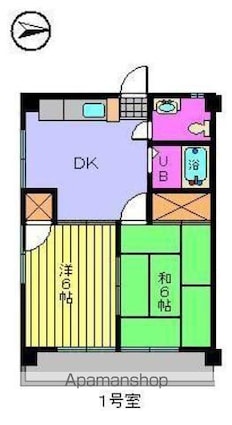 天山ハイツⅠ[2DK/38.8m2]の間取図