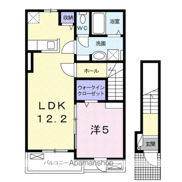 サンシャイン　富浜Ⅱ[1LDK/46.54m2]の間取図