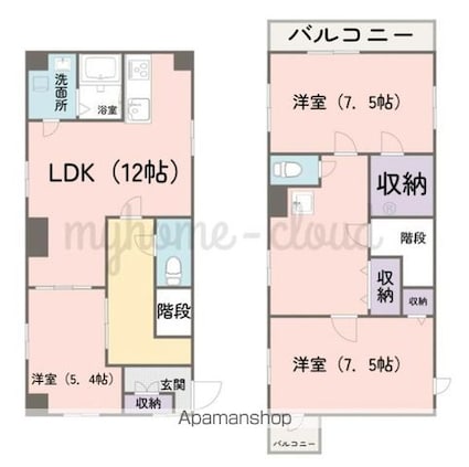 関口コーポ[4LDK/89.94m2]の間取図