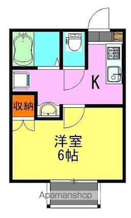 カーサ高柳[1K/20.54m2]の間取図