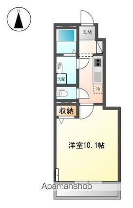 ソフィア[1K/31.57m2]の間取図