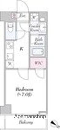 ロイジェント大山西町[1K/25.6m2]の間取図