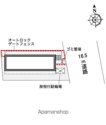 レオパレスベレオＭ[1K/19.87m2]の配置図