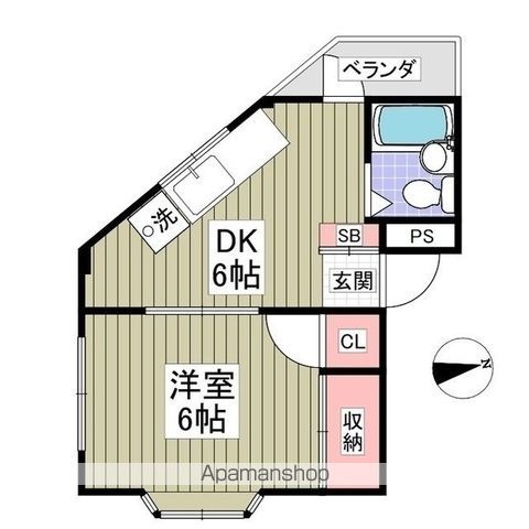 福生市大字熊川のマンションの間取り