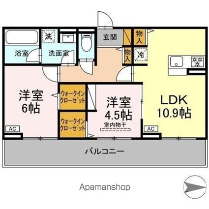 Ｄｅａｒ　Ｌｉｆｅ[2LDK/55.03m2]の間取図