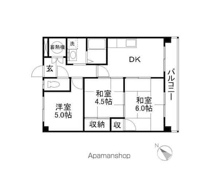 西村マンション[3DK/50m2]の間取図