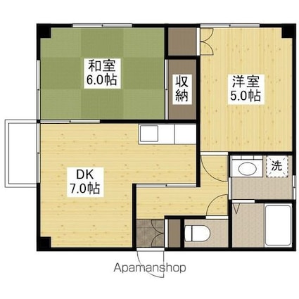ＬａＬａ木之庄[2DK/46m2]の間取図