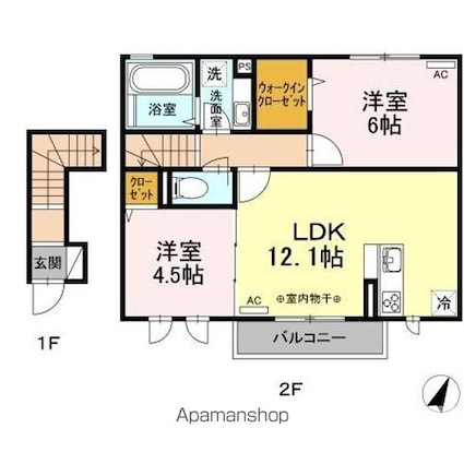 サニーフラット[2LDK/57.27m2]の間取図