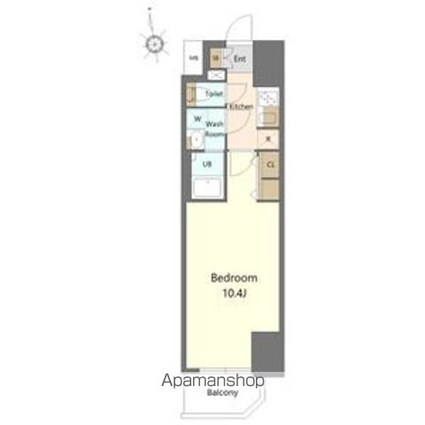 ＣＲＥＳＴ　ＴＡＰＰ金山[1K/29.97m2]の間取図