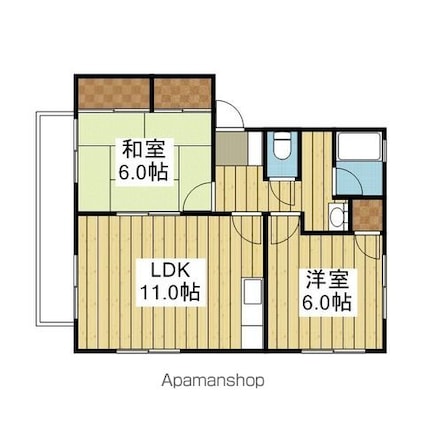 フェニックスコートＢ棟[2LDK/50.1m2]の間取図