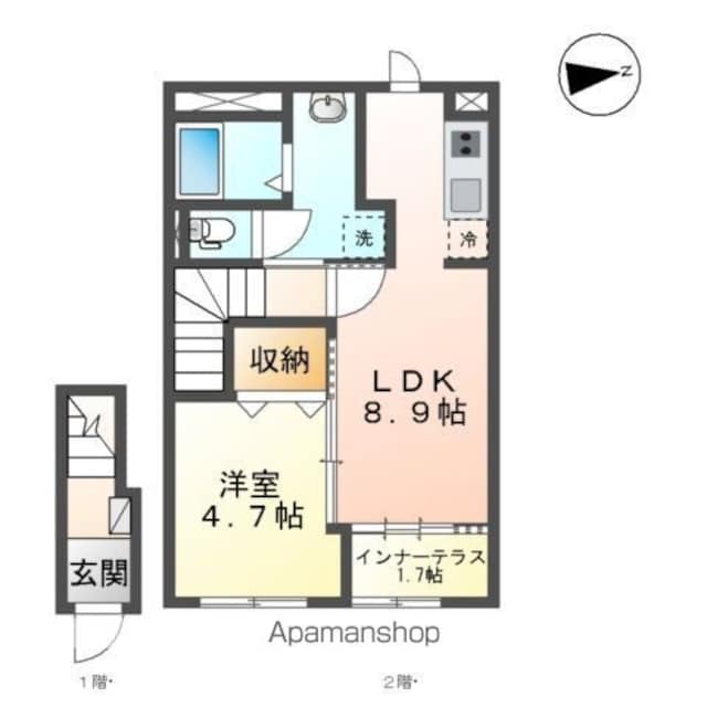 アラ・ミゾン[1LDK/42.31m2]の間取図
