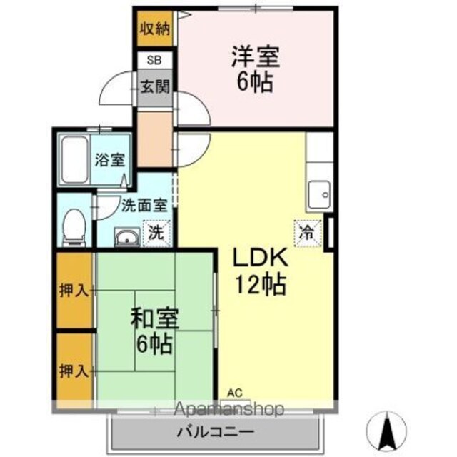 マンハイム前川[2LDK/53.54m2]の間取図