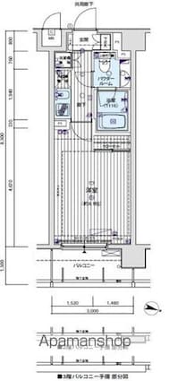 メインステージ滝野川桜通り[1K/25.5m2]の間取図