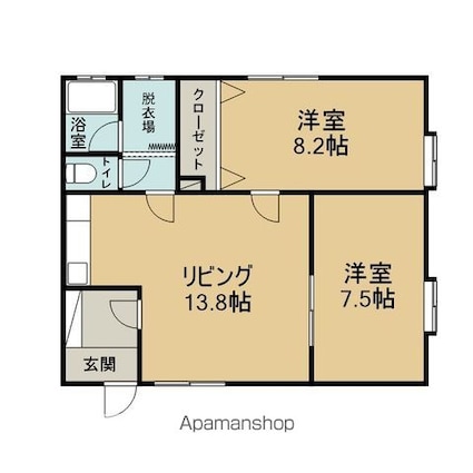 コーポたかしげ[2LDK/62.93m2]の間取図