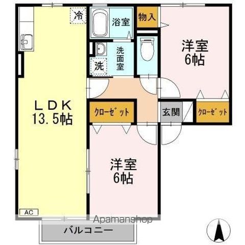 ベル メゾン 可部 D棟の間取り写真