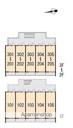 レオパレス平塚Ⅱ[1K/19.87m2]の配置図
