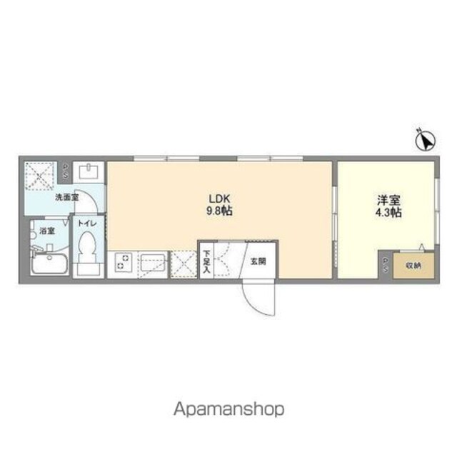 ウェルスクエア二子玉川[1LDK/32.7m2]の間取図