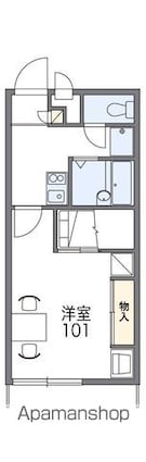 レオパレスアビタシオン[1K/23.18m2]の間取図