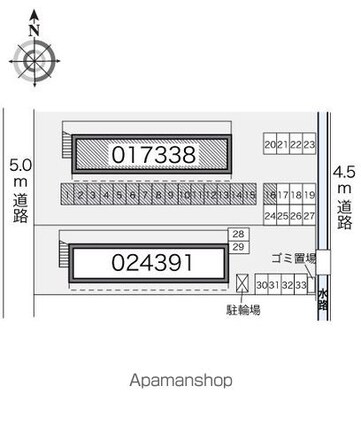 レオパレスグリーン[1K/23.18m2]の配置図
