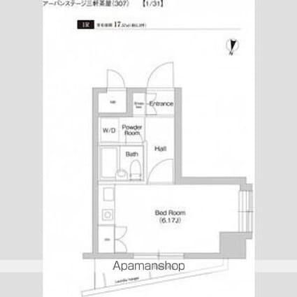 レジデンス三軒茶屋スクエア[1R/17.57m2]の間取図