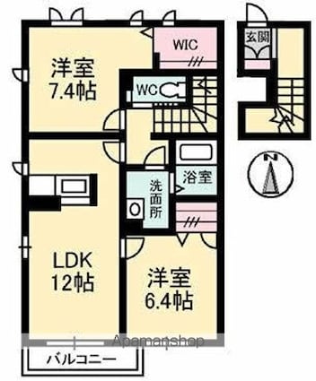 シャーメゾンＡｊｉ[2LDK/66.72m2]の間取図