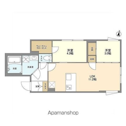 東京都杉並区堀ノ内２丁目[2LDK/45m2]の間取図