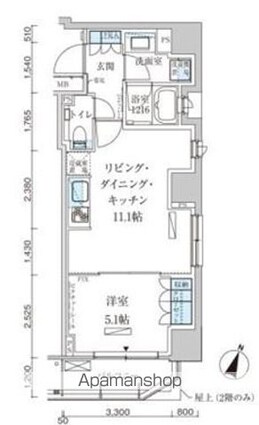 パークアクシス赤坂見附[1LDK/40.07m2]の間取図
