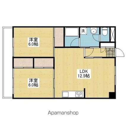 西石井ハイツ[2LDK/59.78m2]の間取図