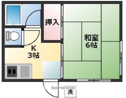 ハイツブラウ[1K/19.83m2]の間取図