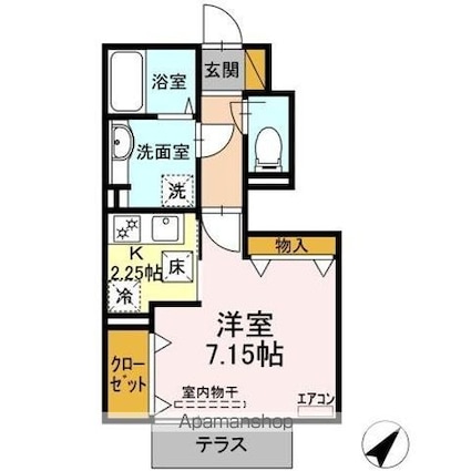 リヴェール[1K/28.8m2]の間取図